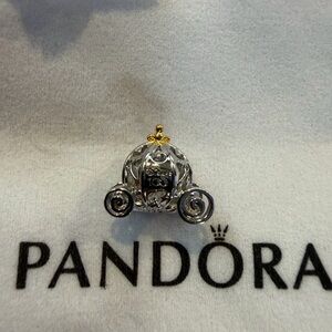 Pandora Silver and Gold Carriage Charm